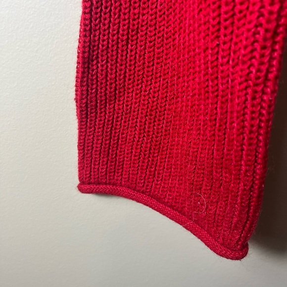 Wild Fable Red Knit Cropped Pullover Sweater Medium Casual Holiday Xmas - Picture 3 of 9